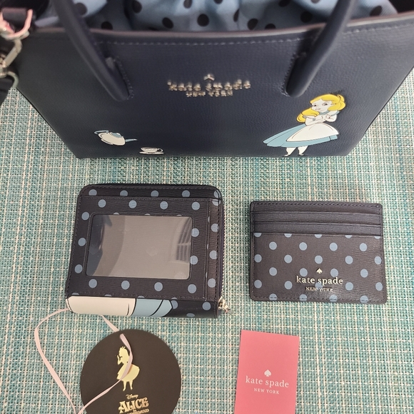 Kate Spade Disney Alice in Wonderland Bag, Wallet, & Card Holder Set - Picture 11 of 16